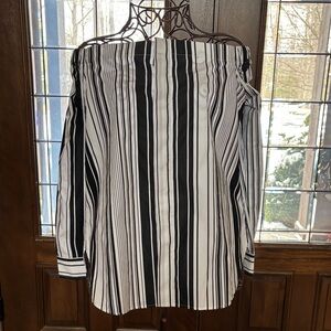 Polo Ralph Lauren Black and White Striped Blouse